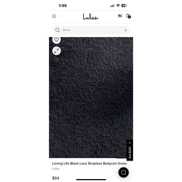 Lulus Loving Life Black Lace Strapless Bodycon Dress Size Small NWT - Picture 4 of 13